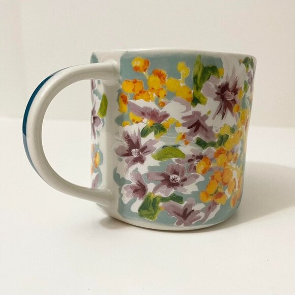 Anthropologie Floral Mug Monogram Letter D Cup - Picture 3 of 12